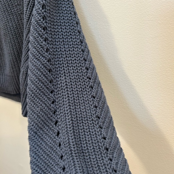 Anthropologie Slate Blue Gray Cropped Knit Sweater Size XXS - Picture 4 of 7